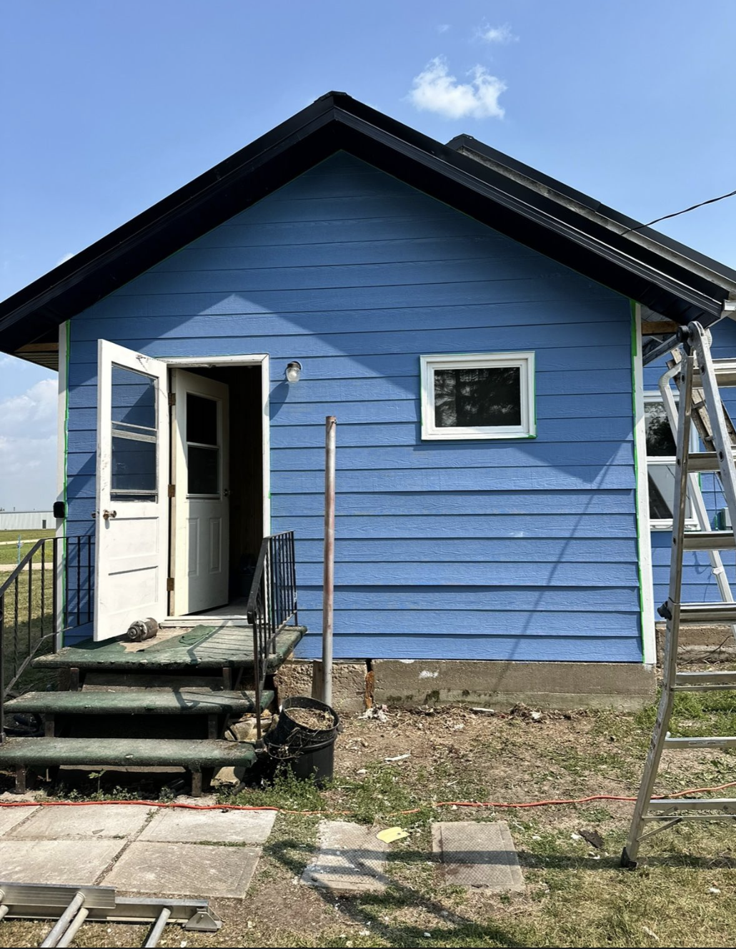 After — fresh blue finish